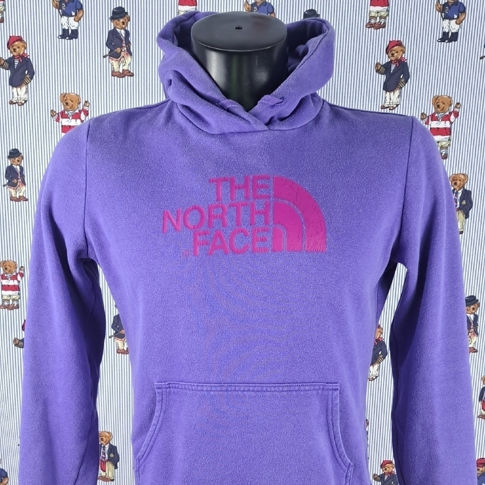 The North Face Women's purple & pink logo graphic med casual hoodie sweatshirt